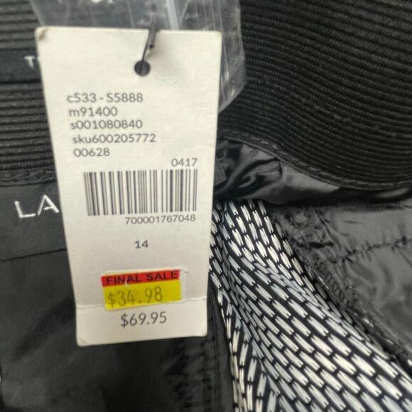 Lane Bryant NEW Black Dotted Pants Size 14 Elastic Waist Cropped Office Career - Picture 4 of 5